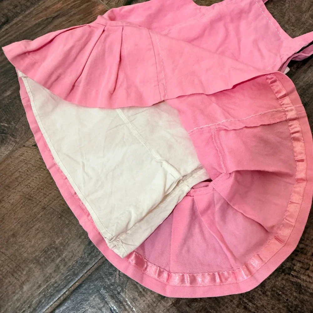 Ralph Lauren Kids Twill Pleated Pinafore Dress(Black Label), Pink, 18M